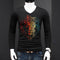 Camisa casual masculina de manga longa com gola V