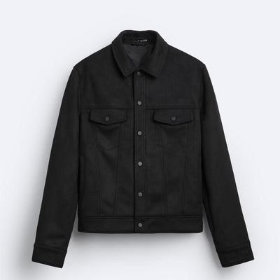 Chaqueta de Solapa en Efecto Gamuza para Hombre - Image 3