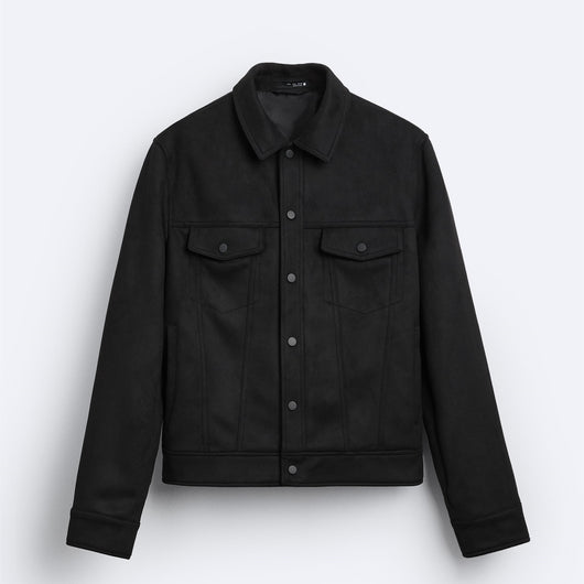 Chaqueta de Solapa en Efecto Gamuza para Hombre - Image 3