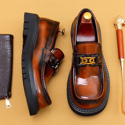 Zapatos de Cuero Lustrado para Hombre - Calzado Business Casual Ancho Elegante - Image 3