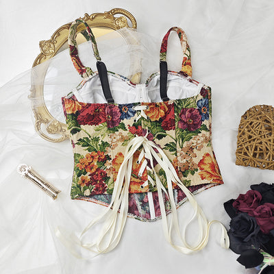 Musculosa Retro Floral con Tirantes Estilo Francés para Mujer - Image 7