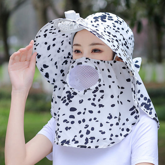Sombrero de Recolección con Máscara Facial y Estampado Moteado - Image 2