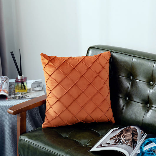 Funda de Almohada Cuadrille Terciopelo Suave para Sofá y Cama - Image 24