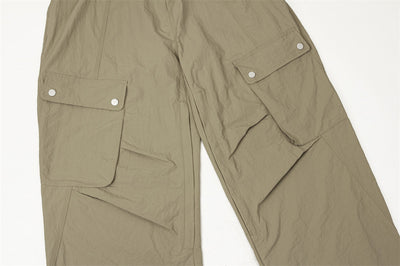 Pantalones Cargo Overol con Cordón Ajustable - Estilo Urbano Holgado para Hombre - Image 13