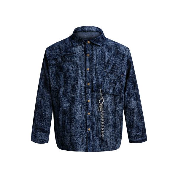 Camisa Retro Oversize de Manga Larga