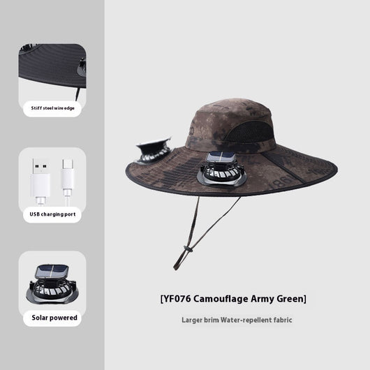 Gorra de Sombra Solar con Ventilador para Hombre - Ideal para Montaña y Pesca - Image 8