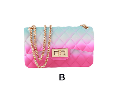 Bolso Gelatina Ombré Mate con Diseño Rómbico Multicolor - Image 3