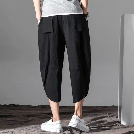 Pantalones Cropped Holgados Talla Grande Estilo Japonés para Hombre - Image 7