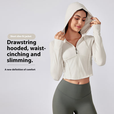 Sudadera Deportiva con Capucha Control de Cintura y Efecto Reductivo