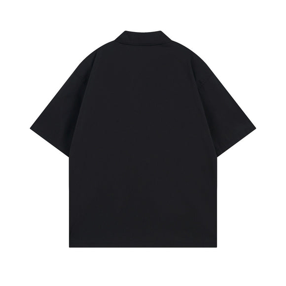 Camisa de Manga Corta con Estampado Abstracto para Hombre