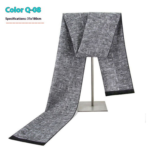 Bufanda Ejecutiva de Cachemira Rayada para Hombre Invierno - Image 13