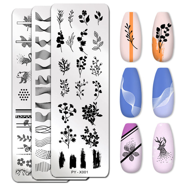 Placa de Acero para Estampado de Uñas con Película Azul - Plantilla de Transferencia