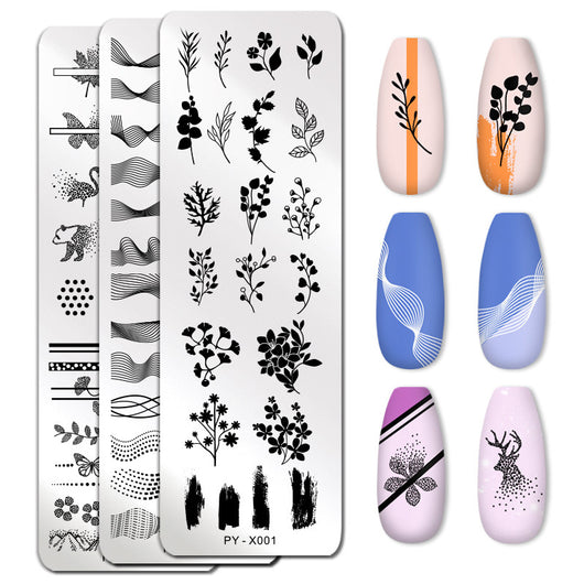 Placa de Acero para Estampado de Uñas con Película Azul - Plantilla de Transferencia - Image 2