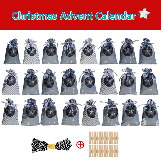 Set de Bolsas de Regalo Calendario Navideño en Satén - Image 2