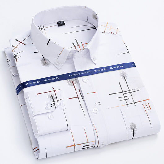 Camisa Casual Antimanchas para Hombre Maduro - Patrón Cuadros Bronce sin Planchado - Image 3
