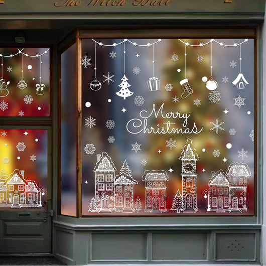 Pegatinas de Copos de Nieve Navideñas para Ventanas - Decoraciones Reutilizables - Image 2