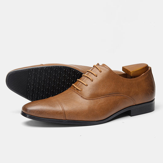 Zapatos Oxford Puntiagudos de Cuero Premium - Estilo Clásico Británico para Hombre - Image 8