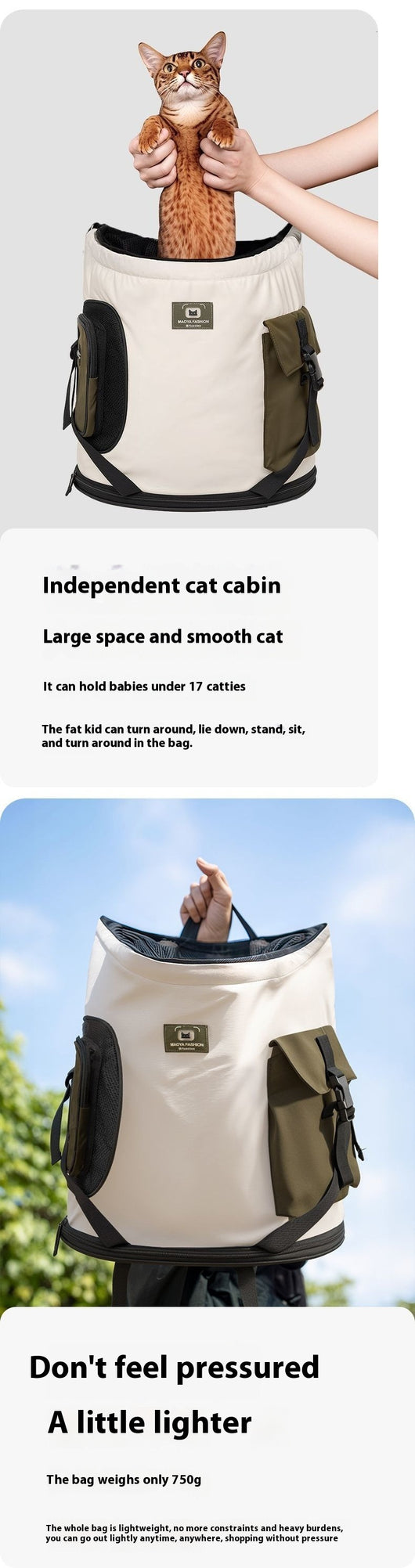 Mochila Transportadora para Gatos - Bolsa de Viaje Portátil - Image 10