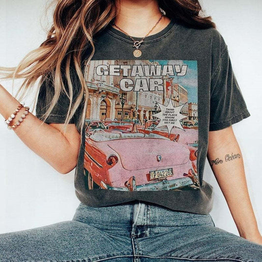 Playera Vintage Santa Claus Efecto Desteñido de Algodón