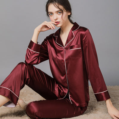 Pijama de Seda para Parejas Primavera Otoño - Image 9
