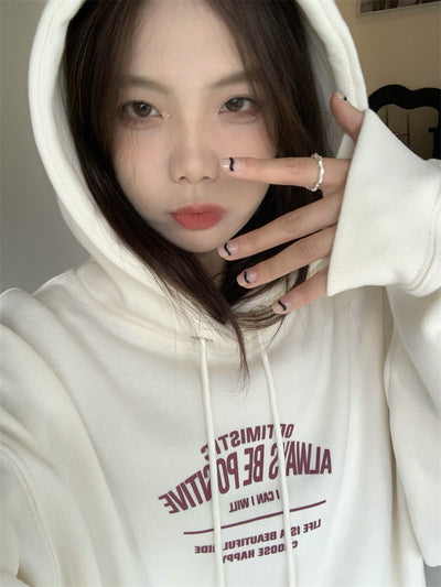 Sudadera con Capucha Estampado de Letras - Abrigo Versátil - Image 13