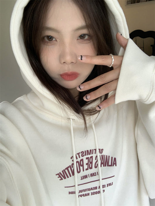 Sudadera con Capucha Estampado de Letras - Abrigo Versátil - Image 13