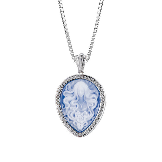 Elegante Colgante Camafeo en Plata con Diseño de Gota - Image 4
