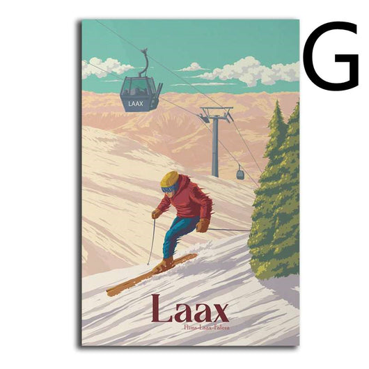 Póster Lienzo Estación de Esquí de los Alpes Franceses - Image 14