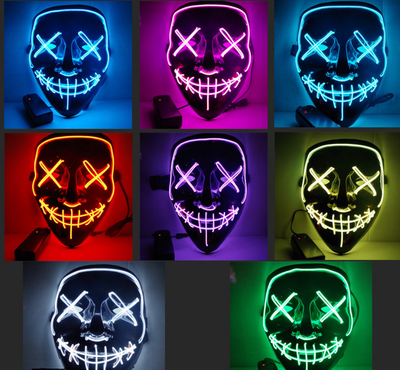 Máscara de Terror Halloween con Luz LED Fluorescente - Image 8