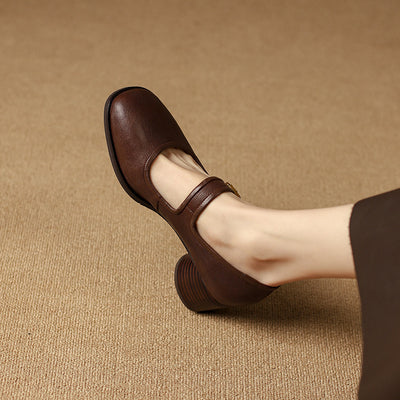 Zapatos de Tacón Grueso con Punta Redonda para Mujer - Image 4