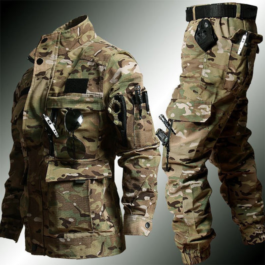 Traje de Trabajo Camuflaje Hombre Otoño Invierno - Camisa Resistente al Desgarro y Overol Deportivo - Image 11