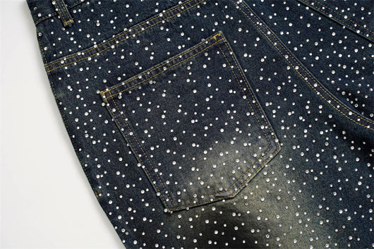 Pantalones Jeans Rectos Anchos con Detalles de Strass - Diseño Casual Moderno - Image 41