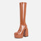 Plus velvetbrown glossy leath