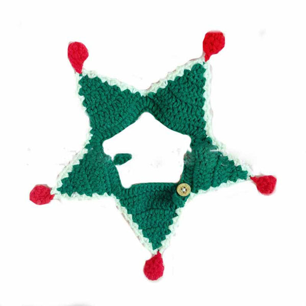 Collar Navideño de Lana Tejida para Gatos y Perros