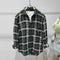 Camisa de Cuadros Verde en Algodón con Manga Larga