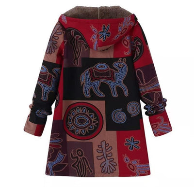 Chaqueta Hoodie de Algodón Polar con Estampado Étnico - Image 11