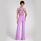 Jumpsuit de Talle Alto con Lentejuelas Bordadas para Mujer