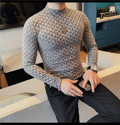 Camiseta Cuello Alzado Tendencia Moderna para Hombre - Image 19
