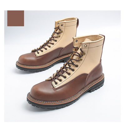 Botas de Trabajo Hombre Cuero Genuino Bicolor con Detalles Artesanales - Image 8