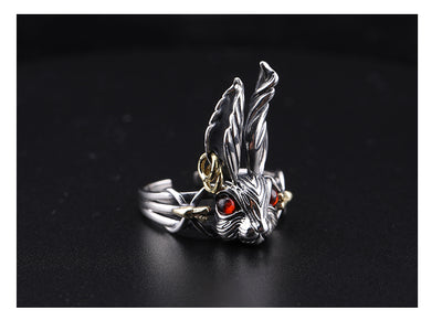 Anillo de Conejo del Zodiaco en Cristal Hecho a Mano - Estilo Hip-hop Urbano