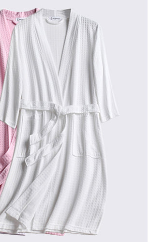 Pijama de Pareja en Tela Waffle - Bata Cómoda para Él y Ella - Image 10