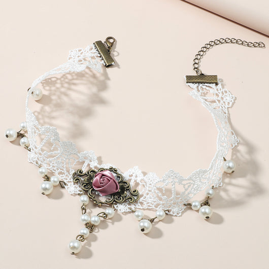 Collar de Encaje Blanco Elegante para Damas - Image 9