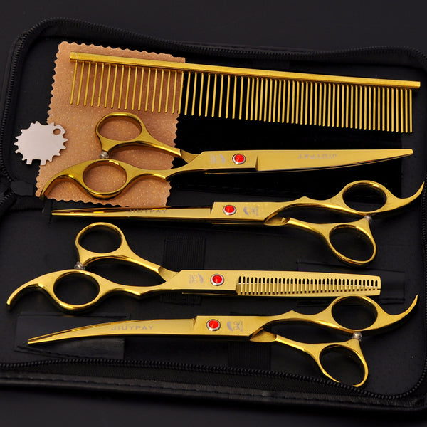 Tijeras de Peluquería Profesional para Mascotas 7.0 Pulgadas - Set Multicolor