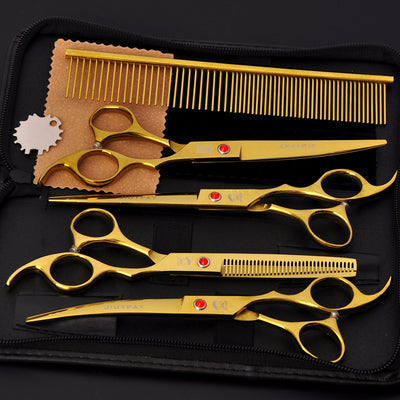 Tijeras de Peluquería Profesional para Mascotas 7.0 Pulgadas - Set Multicolor - Image 2