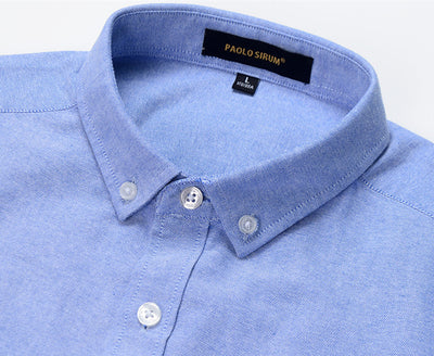 Camisa Oxford de Algodón con Bordado para Hombre - Manga Larga Talle Europeo - Image 16