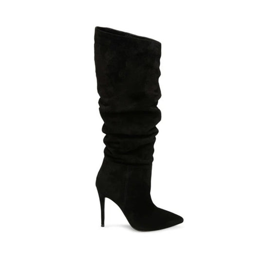 Botas Stiletto Plisadas Hasta la Rodilla