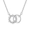 S925 Sterling Plateado Snowflake Double Ring Necklace Plateado