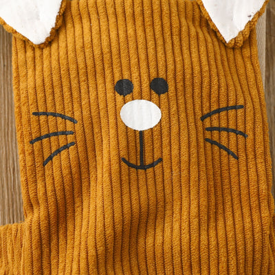 Gorro Triangular con Correa para Bebés - Diseño Conejito en Pana - Image 3