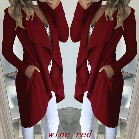 Abrigo Trench Largo Entallado Talla Grande con Cuello Polo - Image 10