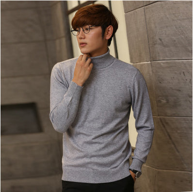 Suéter de Cuello Alto para Hombre Ajustado Liso - Image 4